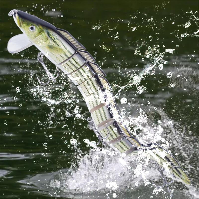 Floating Eel Lures Crankbait Multi Jointed Swimbait 23cm 42G Artificial Baits with Treble Hook 13 Segment Fishing Tackle