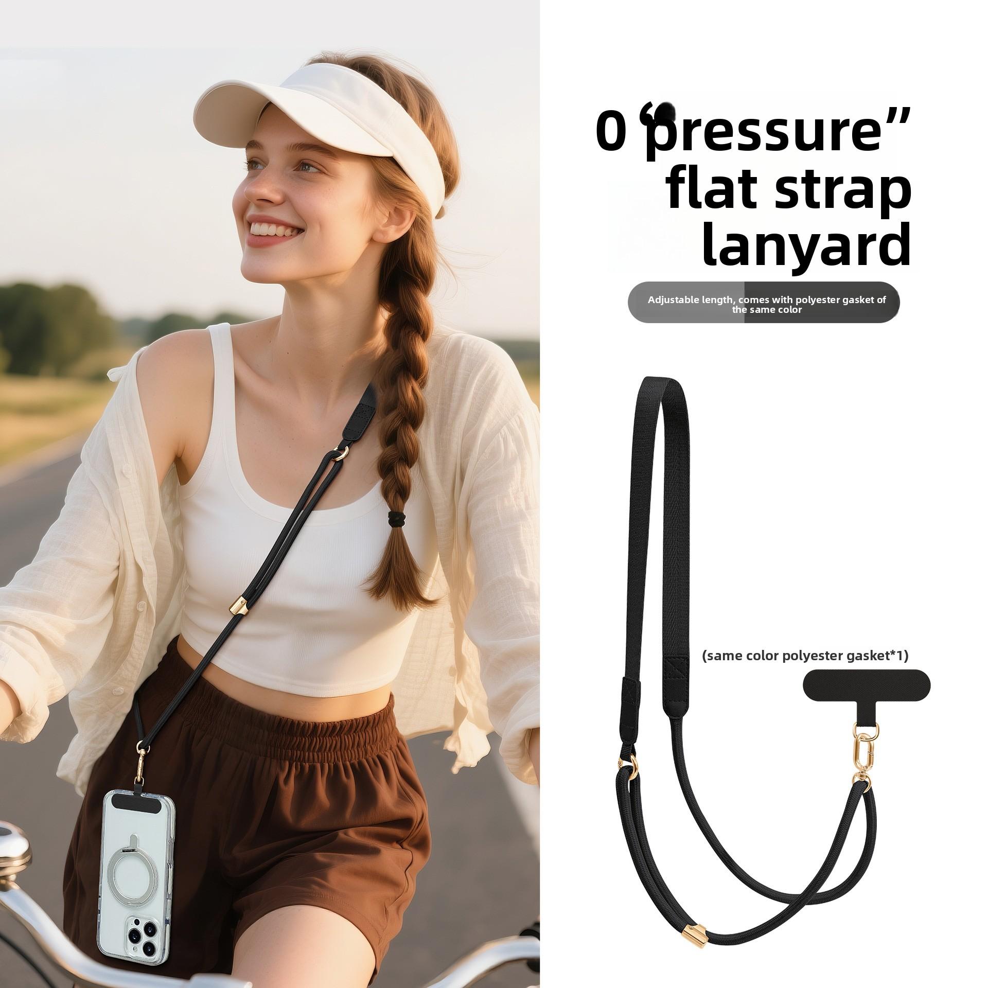 Dopamine oblique span mobile phone lanyard, retractable anti-theft and anti-loss wide shoulder strap