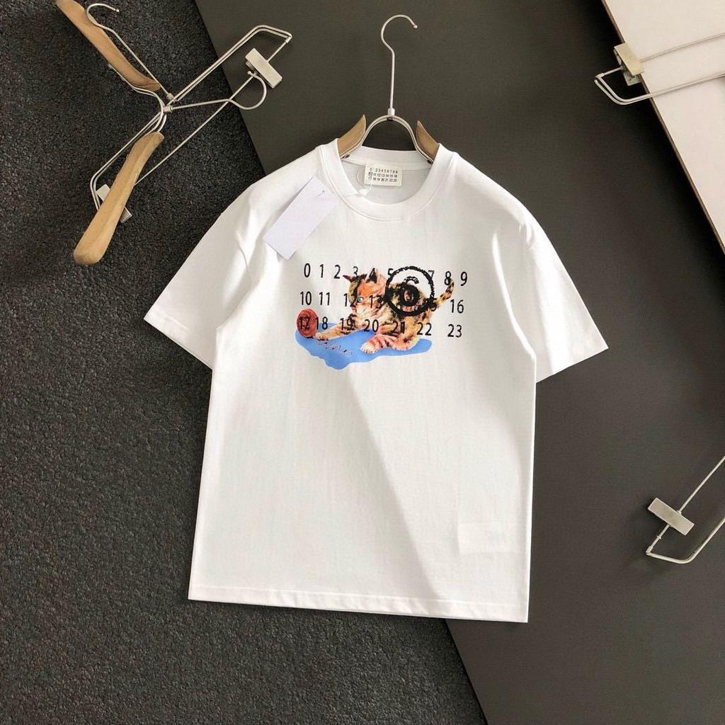 2025 Frühling und Sommer Magila Stil Katze Buchstaben Druck Kurzarm T-Shirt Herren und Damen gleich Nische trendiges Oberteil