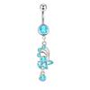 14G Blue Series Stainless Steel Belly Button Ring - Simple, Fashionable, Sexy, Japanese & Korean Style