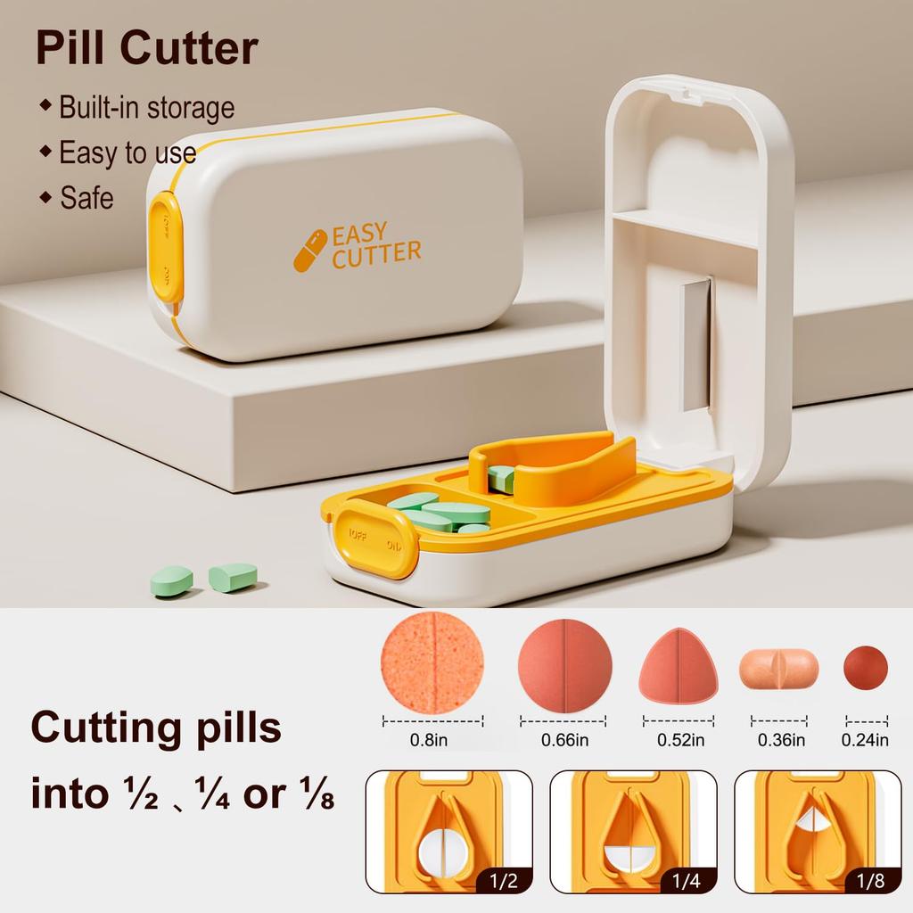 Small Pill Cutter Pill Cutter Splitter for Small and Tiny Pills Pill Splitter with Safety Lock Easy Open Close Professional