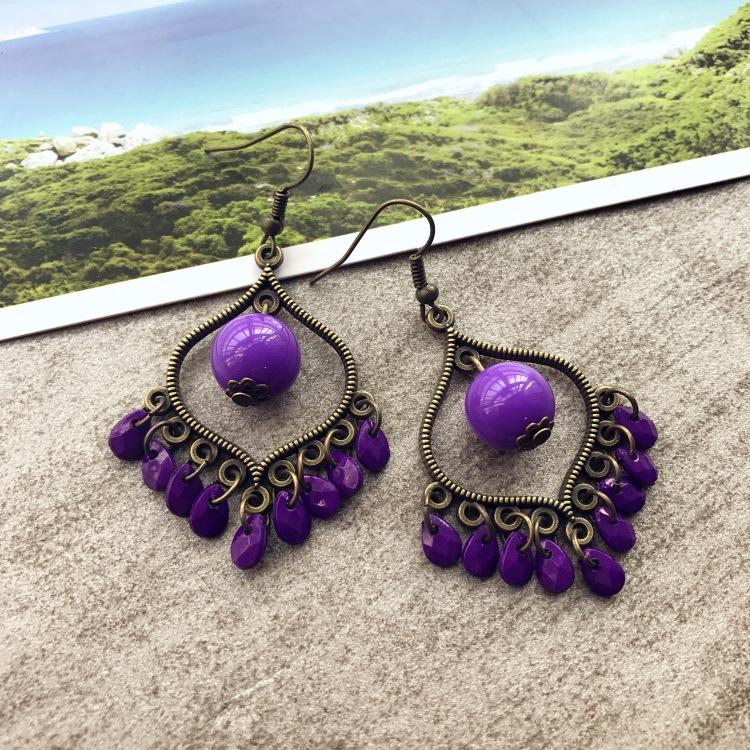 Shuimu's Language, Simple Water Drop Heart Earrings Femininity Small Retro Fashion Versatile Earrings
