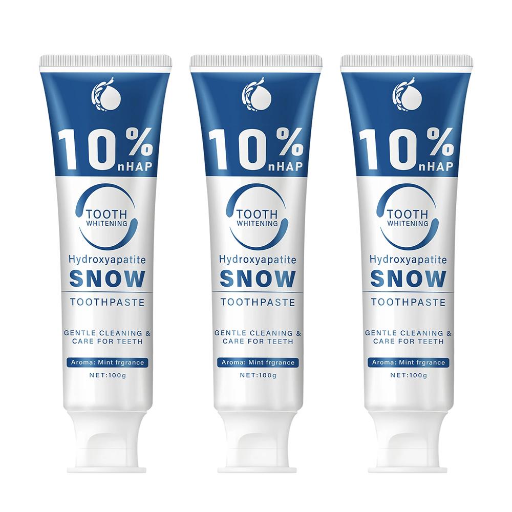 

10% Нано-відбілююча зубна паста, Гідроксіапатит очищає зуби, Глибоко очищає зуби, Зубна паста для свіжого дихання, Для домашнього використання та як подарунок для родини та друзів 3pcs