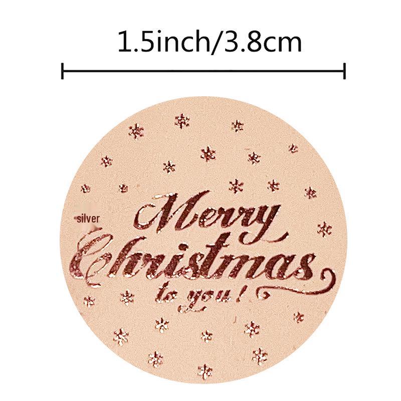 Rose Gold Christmas & New Year Gift Sealing Stickers - Decorative Adhesive Labels