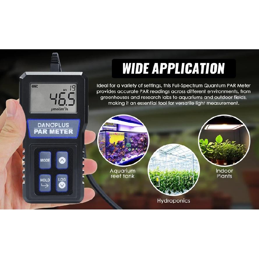Advanced Quantumn PAR Meter Light Full-Spectrum PPFD Sensor Data Logger for Grow Light Greenhouse Grow Room Plants Indoor Outdoo