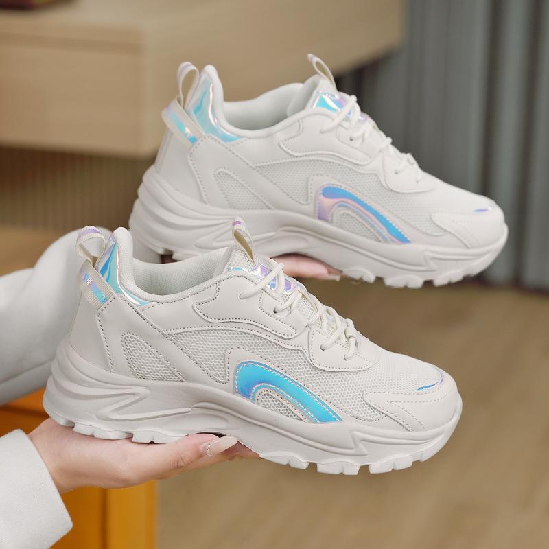 Women's Winter Student Lightweight Soft Sole Fashion Versatile Shock Absorbing Sports Running Shoes Pedicure Daddy Shoes