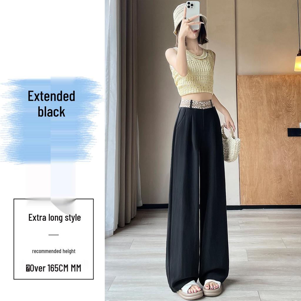 Women's Summer Tencel Linen High-Waist Wide-Leg Pants