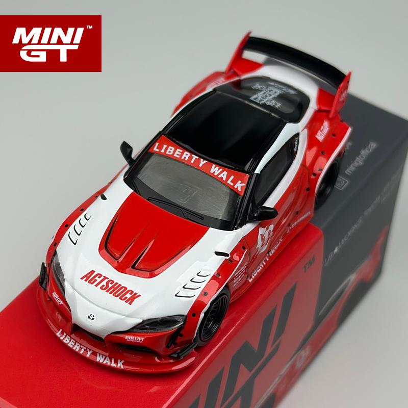 MINIGT 1:64 Toyota LBWORKS Toyota GR Supra Red/White Alloy Car Model 1103