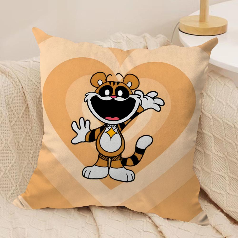 

Smiling CCatnap Heart Cushion Cover Soft Plush Throw Pillow Cover DoubleSided Printed Cushion Case Cozy Sofa Home Decor 30x30cm