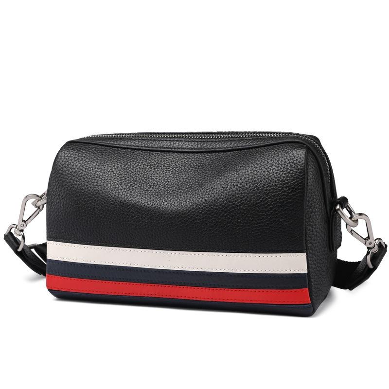 Shoulder Bag Men's Crossbody Bag Head Layer Cowhide Business Casual Fashion Color Contrast Genuine Leather Large Capacity Men's Bag