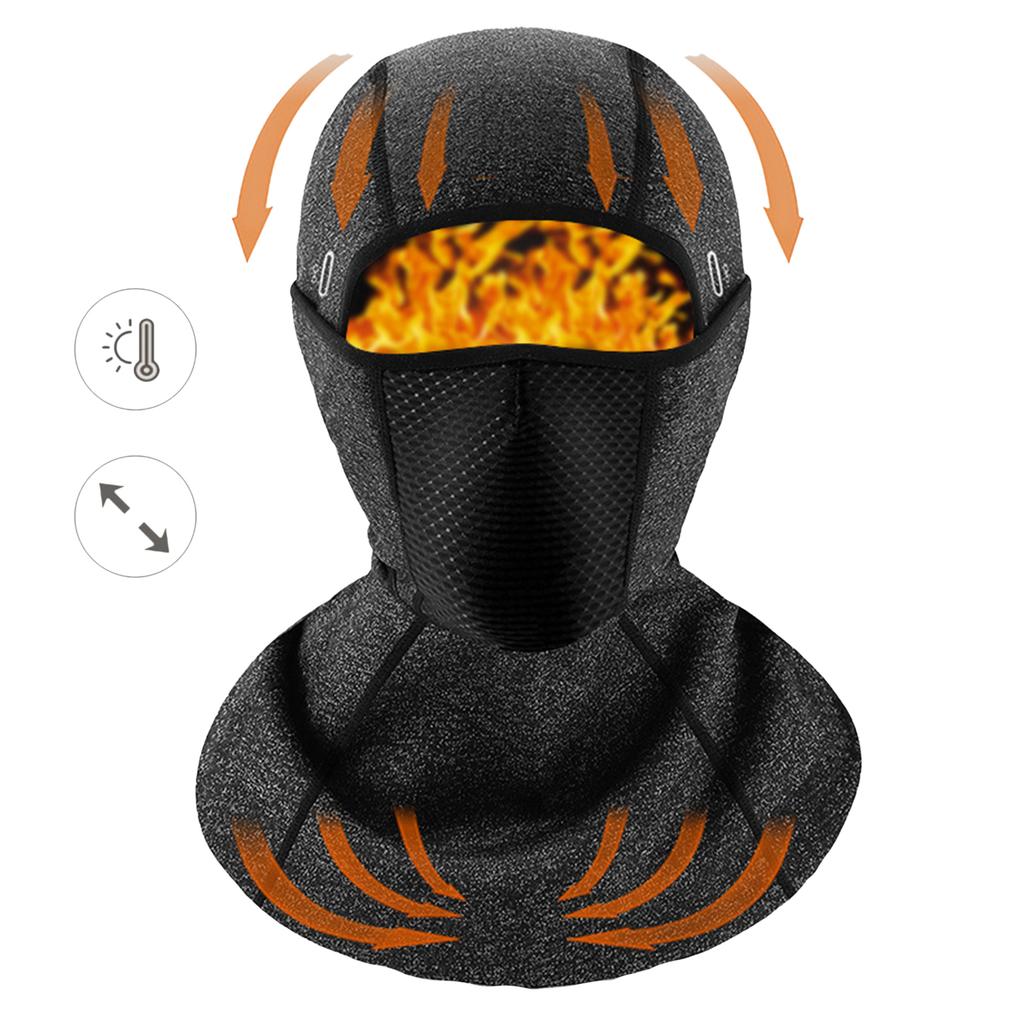 Balaclava Ski Mask Windproof Full Face Mask for Fishing Running Cycling Racing Black