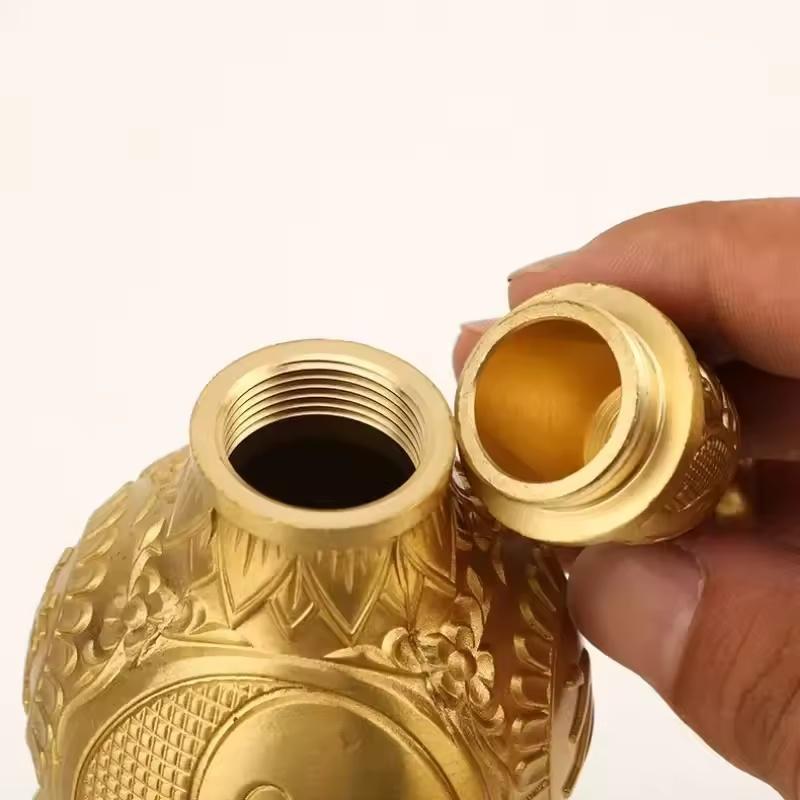 Brass Feng Shui Gourd Wu Lou Pixiu Figurine Lucky Wealth Home Office Table Decoration Ornament