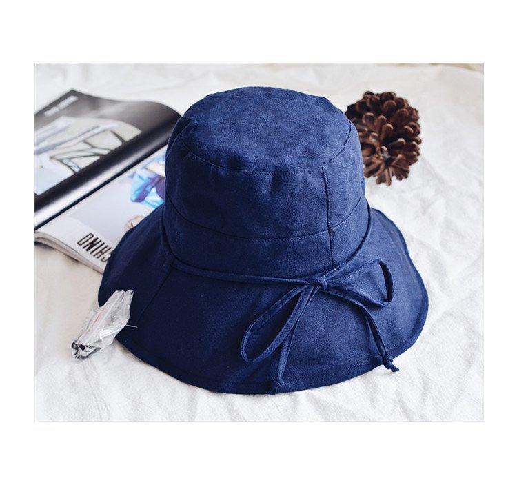 Cotton and linen big eaves fisherman hat summer visor hat women's casual versatile foldable solid color basin hat