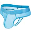 Mens Sexy Underwear Thong Underpants Soft Briefs Panties Ice Silk Ultra-thin Transparent Underwear