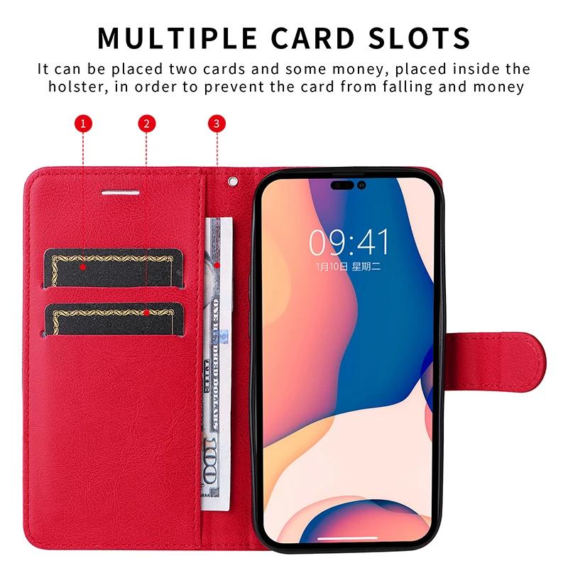 Leather Case Stand Cover For Realme 13 Pro Plus C67 C65 C63 C61 C55 C53 Note 50 OPPO A3 A40 A60 Reno 12 11 12F 11F Flip Wallet