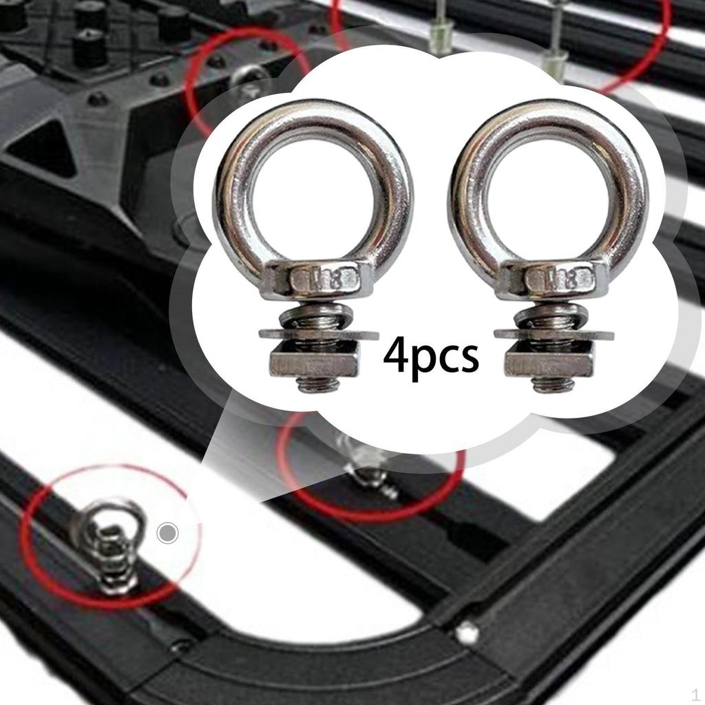 2 Pieces Eye Bolt Heavy Duty M8 T Track Bolts Stainless Steel Roof Rack for Ropes