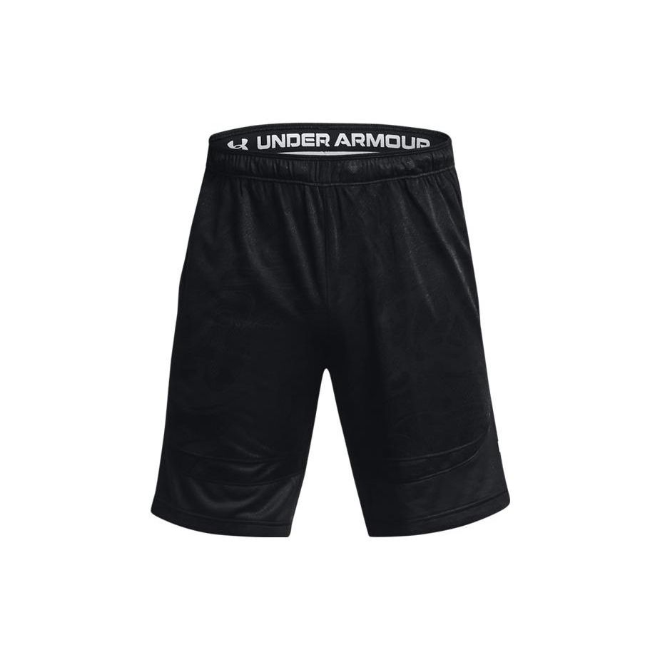Under Armour Heatwave Hoops Solid Color Elastic Waist Basketball Shorts Men Shorts Black 1378596-001