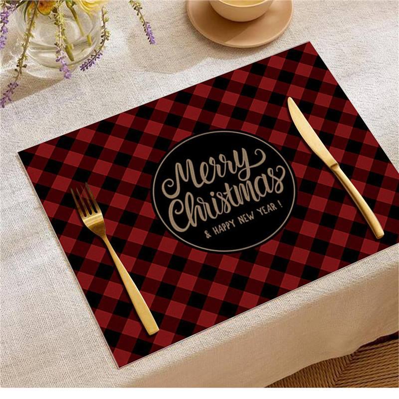 Jolly Christmas Linen Placemats - Stain-Proof, Heat-Resistant Holiday Table Decor 33x45 cm