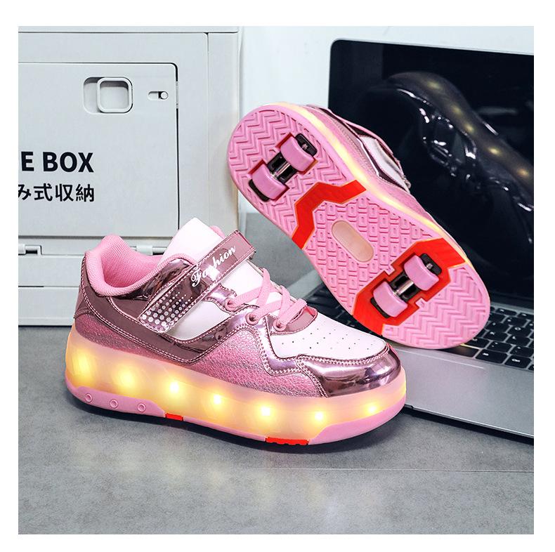 Laufende Schuhe Vierräder Ohne Lichter Studentenversion 6-15 Jahre Alte Jungen Verformbare Sportschuhe Mädchen Hochwertige Rollschuhe Winter