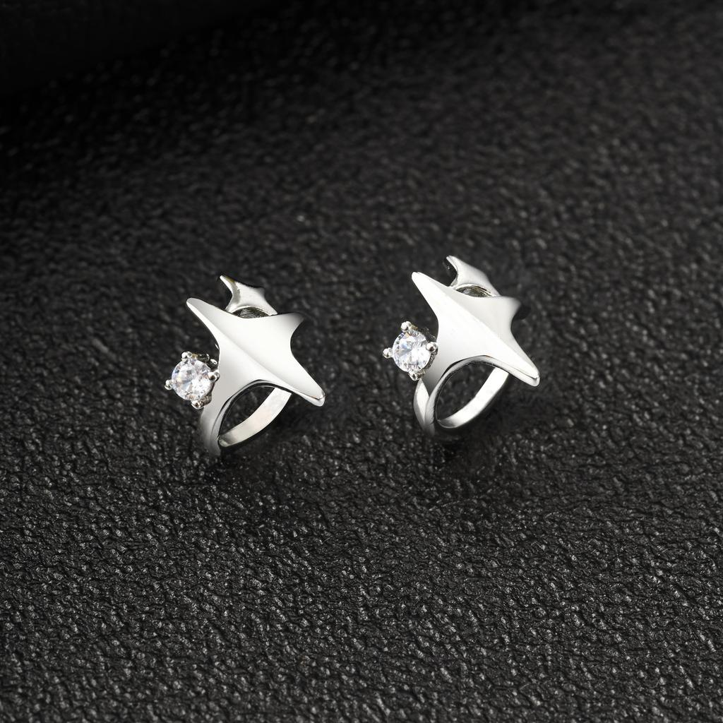 Star Ear Cuff Non Piercing Double Starburst Minimalist Wrap Cartilage Earrings for Women Men Jewelry Gift