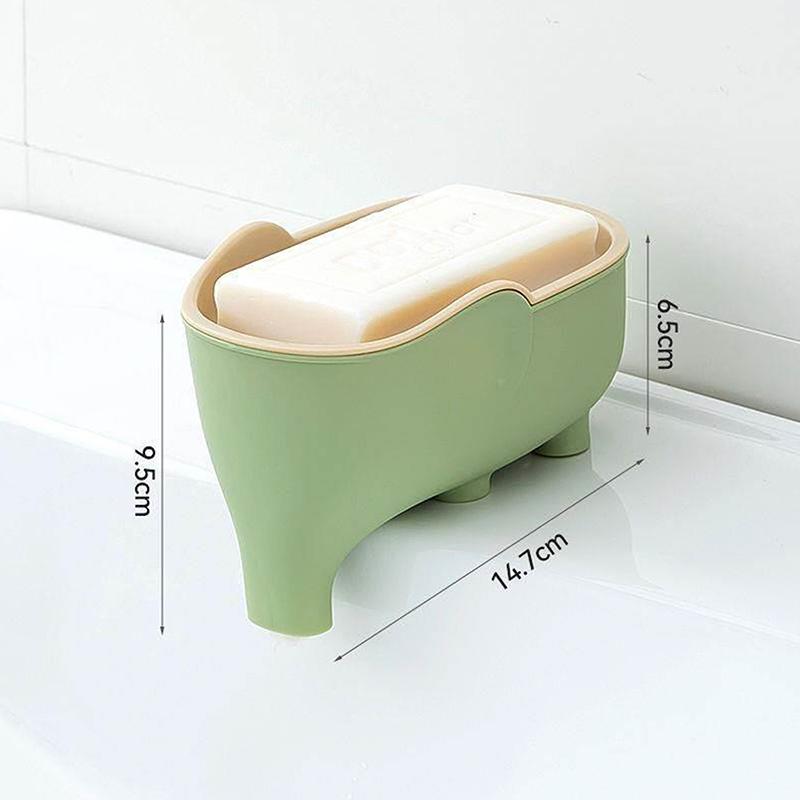 Double Layer Creative Elephant Shape Soap Box Soap Dish Drainable Soap Holder Waterproof Drain Rack Soap Container Tray
