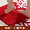 Santa Claus Bath Rug Fuzzy Santa Absorbent Floor Mat Washable Non-Slip Christmas Bathtub Rug for Bathroom Shower Laundry Room Entrance Decor