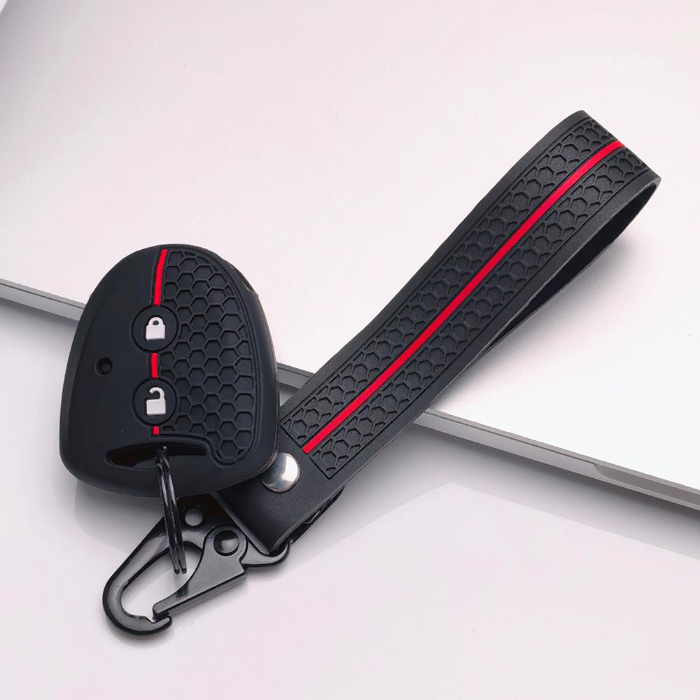 Key Cover for Toyota Hilux Yaris Corolla Rav4 Vigo Vitz Echo Classic with Keychain Anti-Scratch Guard Shockproof Protection Soft Grip Texture