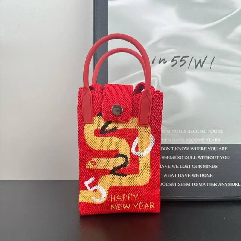New Holiday Knitted Mobile Phone Bag New 2 Blessings Series Personalized Versatile Messenger Bag High-end Bag