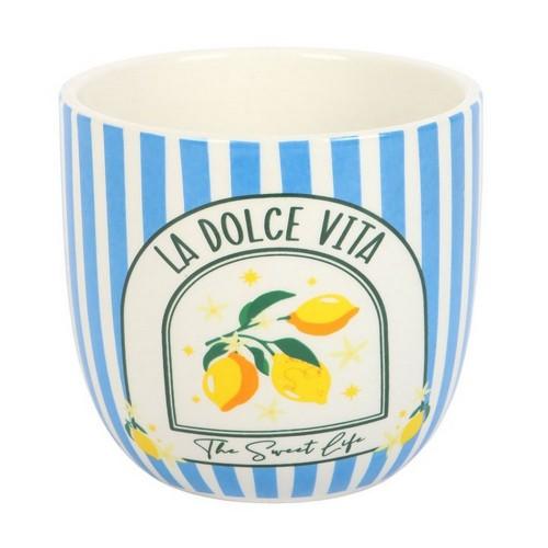 Something Different Unisex Blue La Dolce Vita Contrast Striped Plant Pot In - Image 4