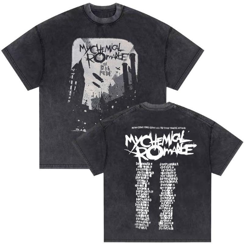 Washed Vintage My Chemical Romance 2007 Tour T Shirt Men Women Parade Punk Emo Rock Band T-shirts Man Fashion Oversized T Shirts S
