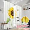 2pcs 2D Flat Printing Curtain Sunflower Bee Sunshine 0 100% Polyester Fabric Without Electricity Birthday Party for Entryway