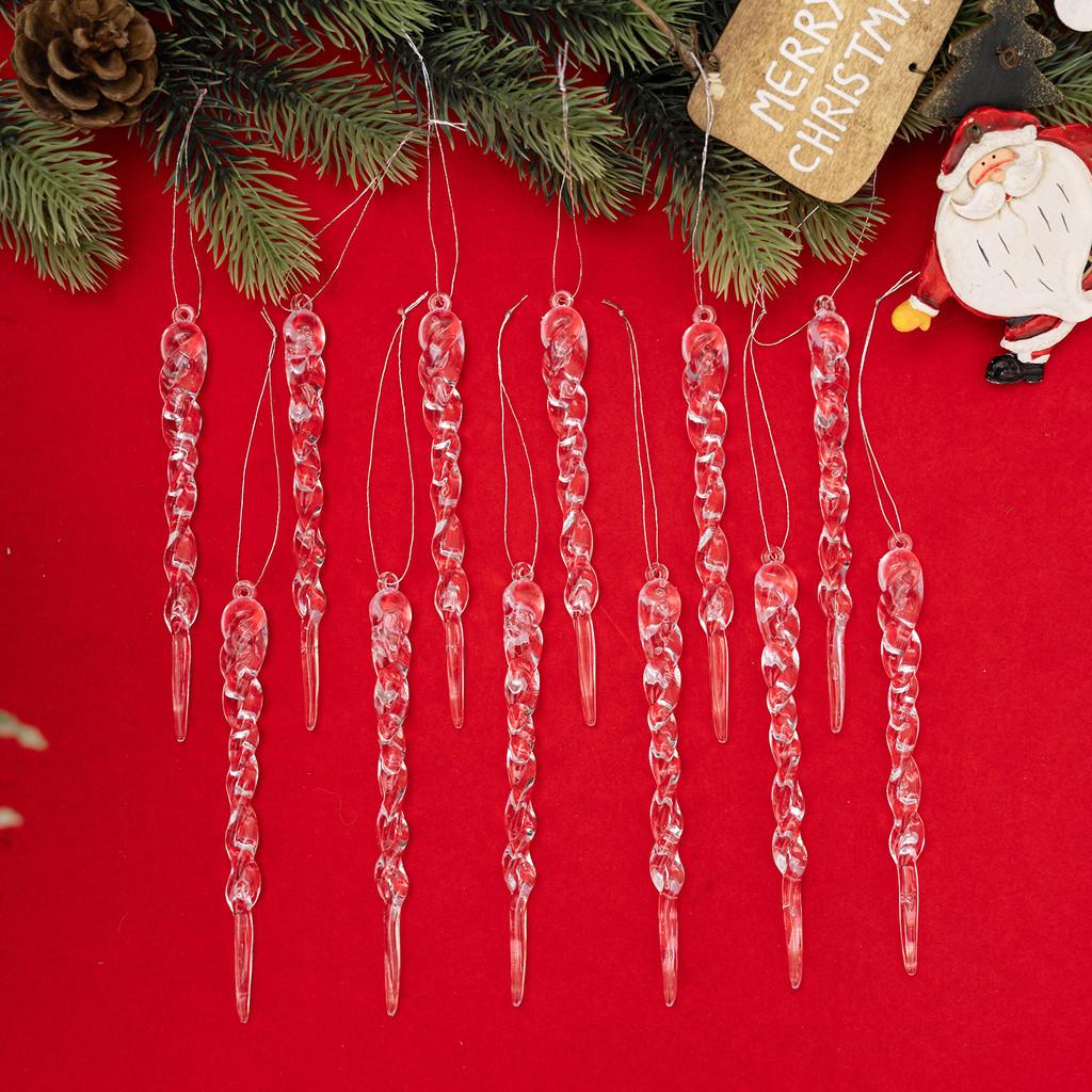 Acrylic Gorgeous 12pcs Ice Hangings Unique Decorative Icicle Ornaments For Wonderland Winter