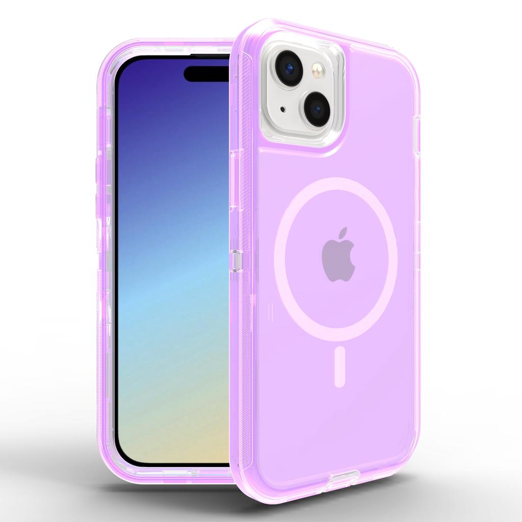 For iPhone 15 Plus Case Compatible with MagSafe Shockproof TPU + PC Phone Back Cover