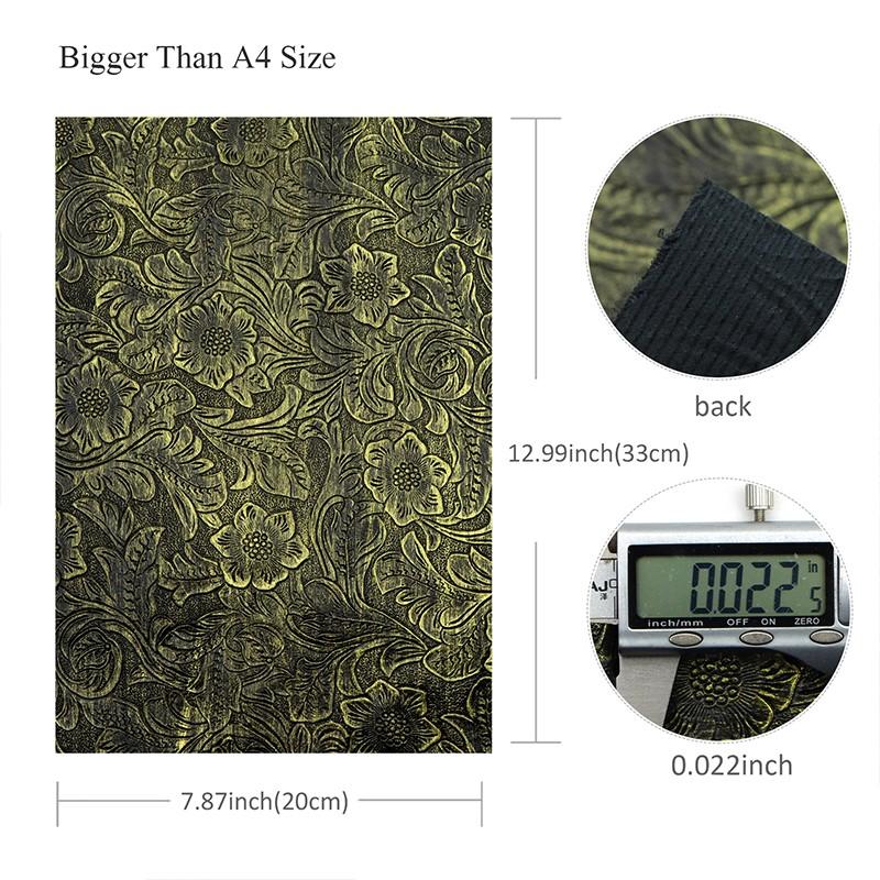 50x137cm Synthetic Fabric Flowers Pattern Metallic Faux Leather Sheet Bump Textured Swirl Material DIY Earrings Hair Bow