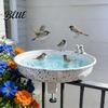Bain d'oiseaux pour balcon avec fixation sur rambarde, Bain, Anti-éclaboussures pour jardin extérieur, Abreuvoir pour oiseaux sauvages dans la cour