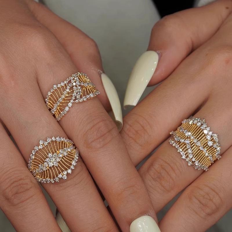 

Винтажный полый циркон, средневековый дворцовый стиль, европейская и американская индивидуальность в стиле барокко, высококачественное открытое кольцо