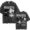 Kpop  Katseye Graphic Washed T Shirt Fashion Vintage Men Women Korean Hip Hop Tshirt Loose Cotton Casual Tshirt Streetwear