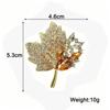 New Yellow Maple Leaves Full Crystal Rhinestone Brooch Pins Party Wedding Girl Friend Christmas Gifts