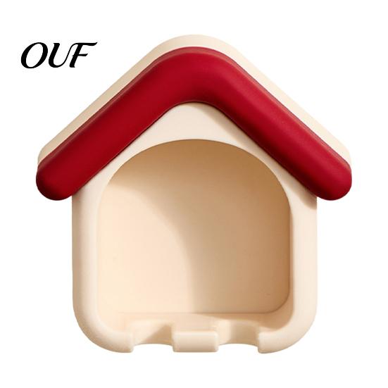 Non Marking Wall Hook Cartoon House Toothbrush Holder, Mounted Bathroom Organizer, Suspended Adhesive Mount Drainage Drying Rack for Electric