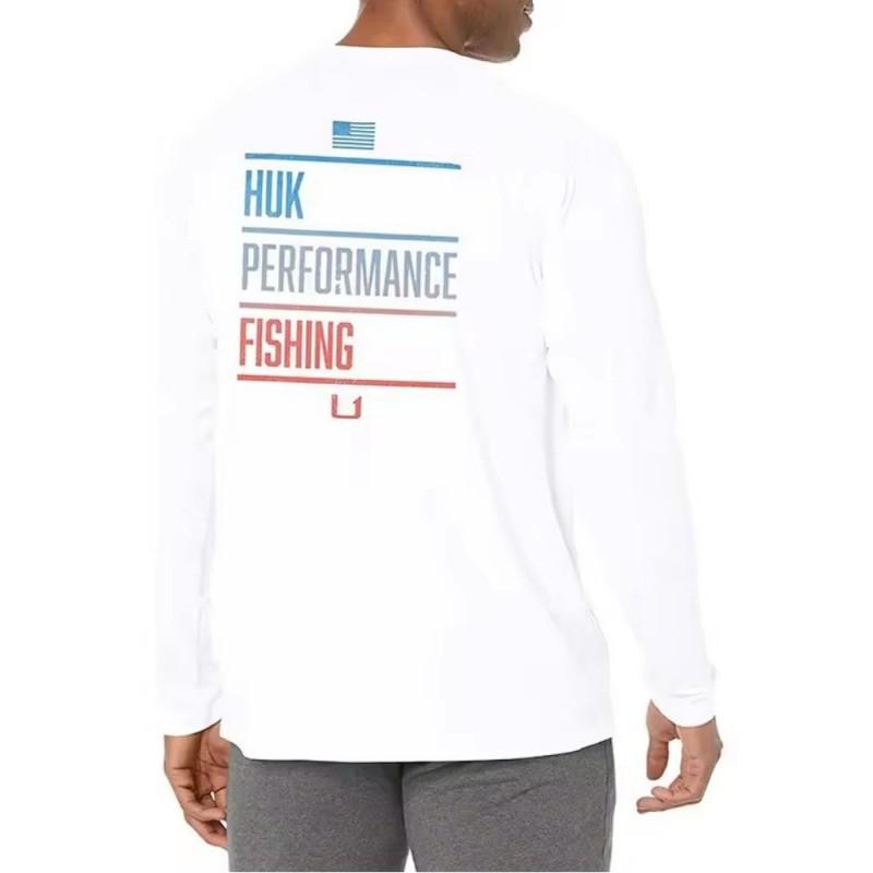 HUK Mens Long Sleeve Fishing Shirt UPF 50 Sun Protection Outdoor Sport Quick Dry Breathable Clothing