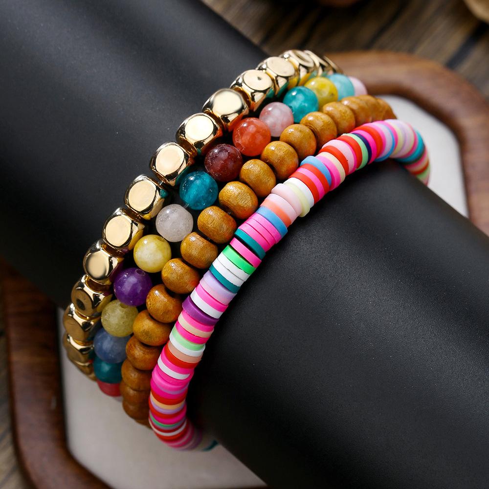 Bracelet Zircon Micro-incrusté Dés Ensemble de Bracelets, Bracelet Élastique Pierre de Fiel Noire Très Vendu, Puissance Petit Ami.