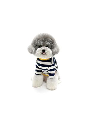 KINIKINI STRIPE NECK BUTTON TSHIRT-YELLOW (Short Sleeve T-Shirt)