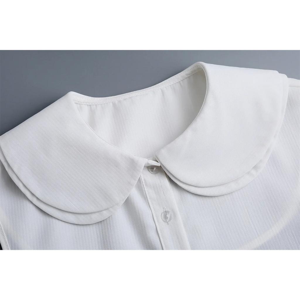 Perfect Match Women Sweet Cotton Shirt Detachable Collar Girls Autumn Fake Collar Blouse Sweater Detachable Shirt Collar False Collar
