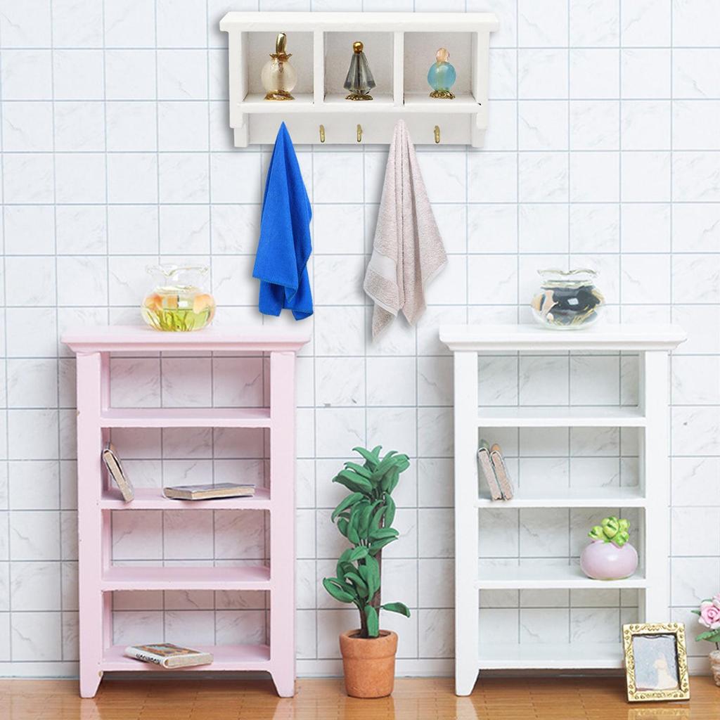 1:12 Miniature Dollhouse Storage Shelf Model Display Pretend Play Rack