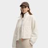 FILA Original Fashion Classic Retro Versatile Casual Warm Comfortable Lamb Fleece Jacket Women outerwear Cloud-White F11W549506FIV