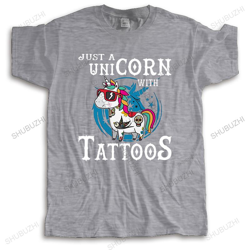 Cotton Summer Vintage Tshirt Unisex Crew Neck Funny Tops Just A Uni Corn Tattoos Bigger Size Homme Brand Tshirt Unisex Teeshirt