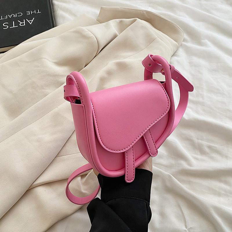 Fashionable 2023 Spring Candy Color Womens Mini Chic Trendy Saddle Bag