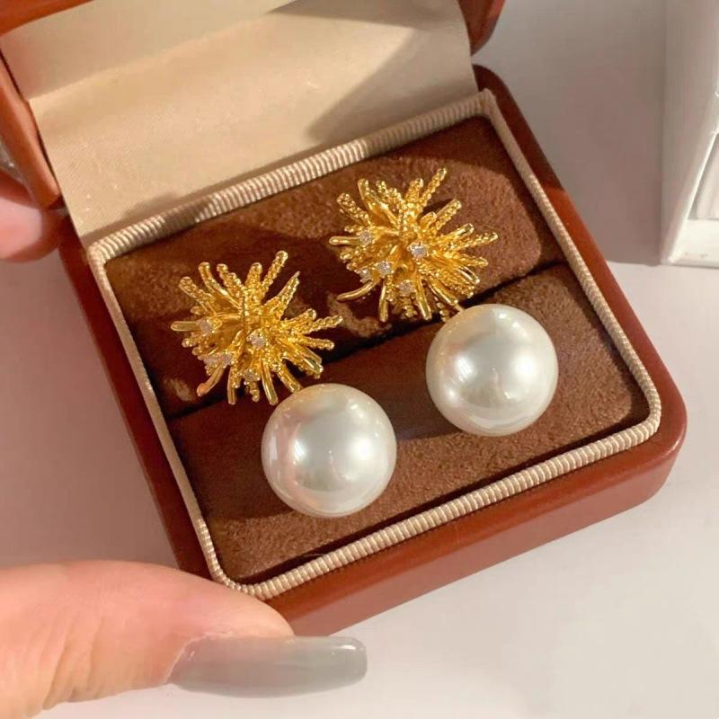 Light Luxury Design, Fireworks Pearl Earrings, Women's Fashionable And Versatile Earrings