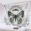 Butterfly And Moth Tapestry Black  White Flower Insect Specimen  Bedroom Dorm Home Decor