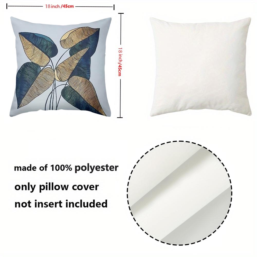 1 Stück - 2D Flachdruck Exquisite Blattmuster Wurfkissenbezüge Polyester Kissenbezug Sofa Dekokissenbezug